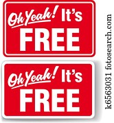 Oh Yeah Its FREE store sign set Oh Yeah Its FREE store sign set