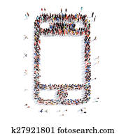 people in the shape of a smartphone. people in the shape of a smartphone.