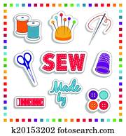 Sewing Stickers, Rainbow Colors Sewing Stickers, Rainbow Colors