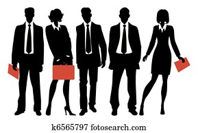 silhouette, di, persone affari