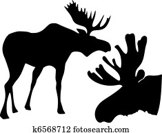 silhouette of moose silhouette of moose