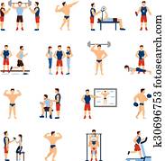 sportraum, trainer, satz sportraum, trainer, satz