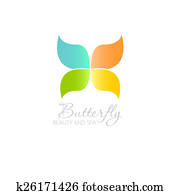 Vector illustration with Butterfly symbol. Vector illustration with Butterfly symbol.