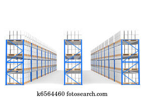 Warehouse Shelves, Front view with shadows. Part of a Blue Warehouse and logistics series. Warehouse Shelves, Front view with shadows. Part of a Blue Warehouse and logistics series.