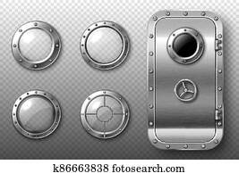 אשקפים, ו, מתכת, דלת, ב, חללית, או, צוללת