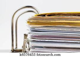 archive carpeta, con, documentos, y, documentos