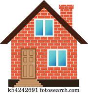 baksteen huis, vector