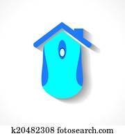 Computer mouse make a home icon 