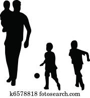 Family silhouette vector