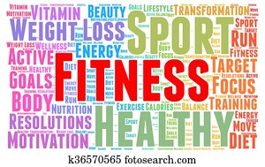 Fitness word cloud illustration Fitness word cloud illustration