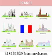 France. Symbols of cities France. Symbols of cities