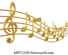 Music notes on staves Music notes on staves