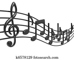 Music notes on staves Music notes on staves