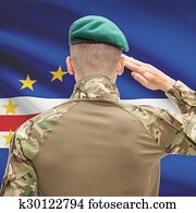 National military forces with flag on background conceptual series - Cape Verde