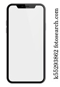 new smartphone similar to iphone X isolated with clipping path included new smartphone similar to iphone X isolated with clipping path included