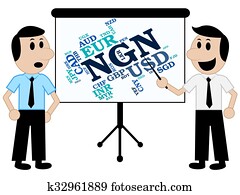 Ngn Currency Means Foreign Exchange And Banknote