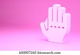 Pink Baseball glove icon isolated on pink background. Minimalism concept. 3d illustration 3D render
