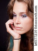 Sad thoughtful pensive woman