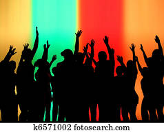 Silhouettes of Dancing People