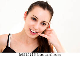 young woman talk on a cellular telephone 