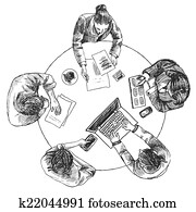 業務會議, 頂視圖