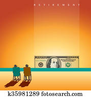 A retired couple on the beach