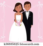 African American wedding couple