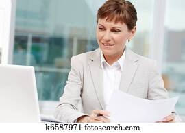 arbeitende, in, büro