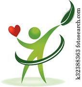 Health nature heart care logo Health nature heart care logo