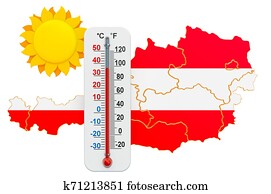 Heat in Austria concept. 3D rendering Heat in Austria concept. 3D rendering