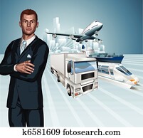 Logistics business man concept back Logistics business man concept back