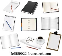 néhány, hivatal, supplies., vector.