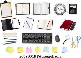 some office supplies. Vector.