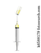 Syringe with vaccine bottle Syringe with vaccine bottle