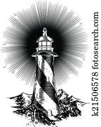 Wood block style lighthouse Wood block style lighthouse