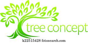 árvore, ícone, conceito