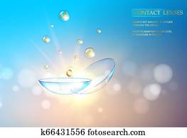 הכי טוב, כחול, עדשות של קשר, ל, שלך, הבט, color., נורא, דוגמה רפואית, של, ירידה של גשם, מעל, כחול, מדע, רקע, ו, טקסט, שים, בחלק העליון של, image.