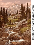 זרום, ב, ה, הרים סלעיים