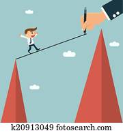 Businessman writting way for his partner to easy cross other hill, mentor and partnership concept. Businessman writting way for his partner to easy cross other hill, mentor and partnership concept.