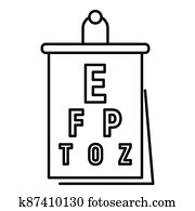 Eye examination banner icon, outline style Eye examination banner icon, outline style