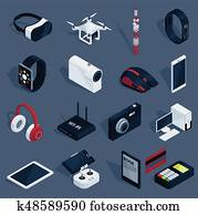 Isometric Technology Devices Set Isometric Technology Devices Set