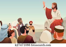 Jesus spreading his teaching to people Jesus spreading his teaching to people