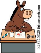 karikatur, esel, handwerke karikatur, esel, handwerke
