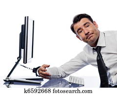 Man chained to computer with handcuffs overload
