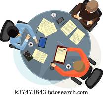 Three businessman at the table