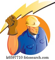 עובד של בניה, חשמלאי, בריח של ברק