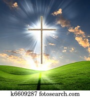 Christian cross against the sky Christian cross against the sky