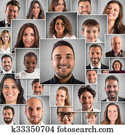 Collage happy people