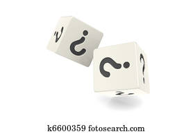 Dice with Question Mark. Dice with Question Mark.