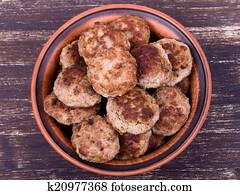 Fried cutlet in the plate